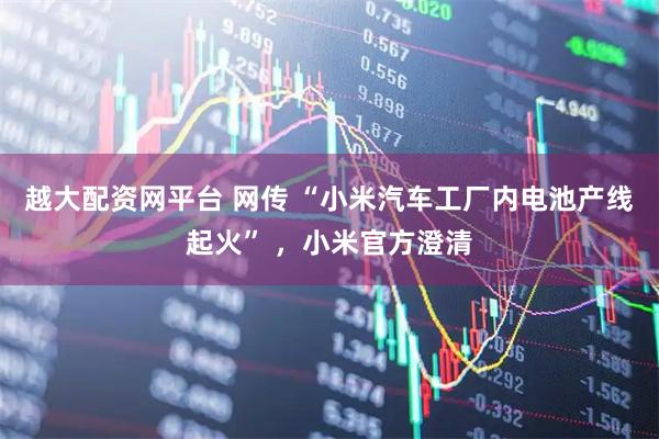 越大配资网平台 网传 “小米汽车工厂内电池产线起火” ,小米官方澄清